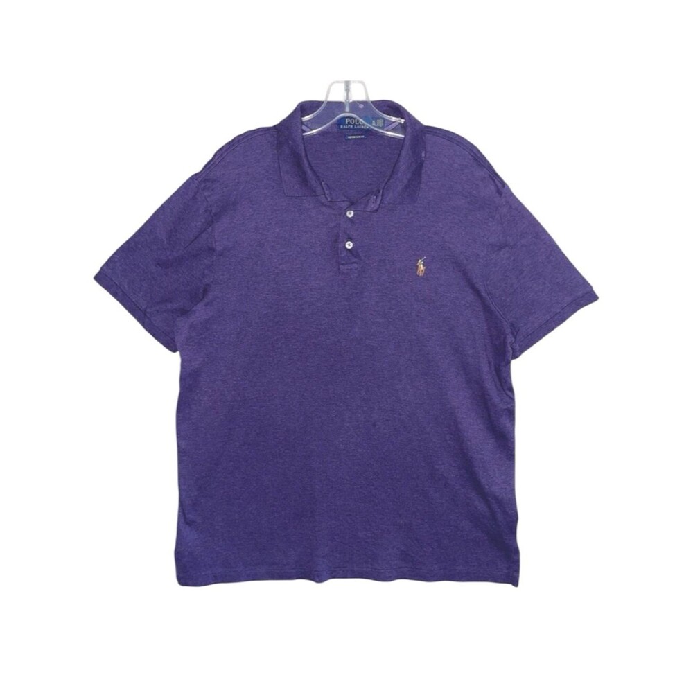Ralph Lauren Purple Polo Shirt Mens Size XL Custom Slim Fit Short Sleeve Soft